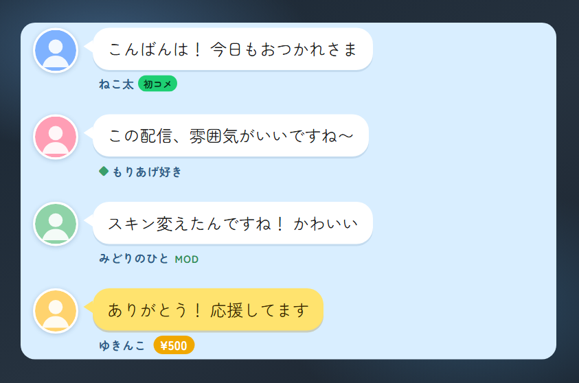 popchat の見本